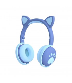 Auriculares Inalámbricos Niñ@s Bluetooth Orejitas con Huella Azul