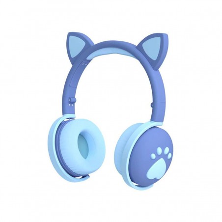 Auriculares Inalámbricos Niñ@s Bluetooth Orejitas con Huella Azul