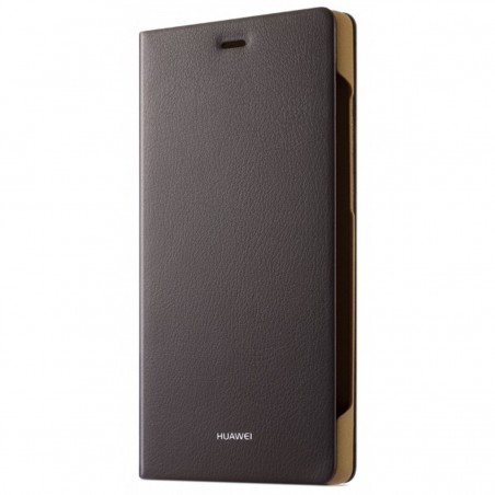 Funda piel tipo libro original para Huawei P8 Lite Marrón