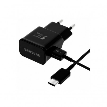 Cargador Original Samsung Type-C Carga Rápida 15 W Negro EP-TA20EBE