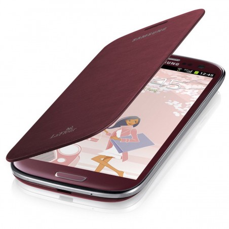 Funda flip Samsung EFC-1G6RR rojo La Fleur para i9300