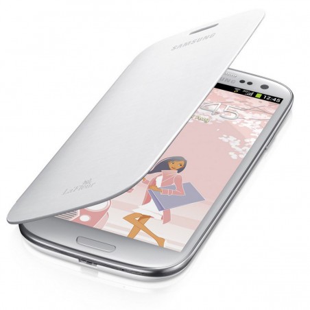 Funda flip Samsung EFC-1G6RW blanco La Fleur para i9300