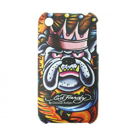 Tapa trasera Ed Hardy tattoo King dog para iPhone