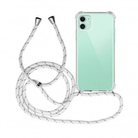 Funda Móvil Colgante para iPhone 11 Cuerda Blanca y Gris