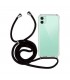 Funda Móvil Colgante con Cuerda para iPhone 12 / 12 Pro Silicona Transparente con Cuerda Negra