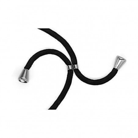 Funda Móvil Colgante con Cuerda para Samsung Galaxy S21 Plus Silicona Transparente con Cuerda Negra