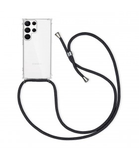 Funda transparente Samsung Galaxy S22 Ultra con Cuerda Negra