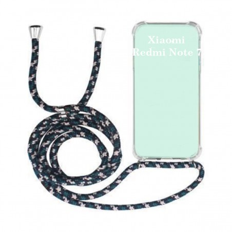 Funda Móvil Colgante para Xiaomi Redmi Note 8T Cuerda Verde y Negro