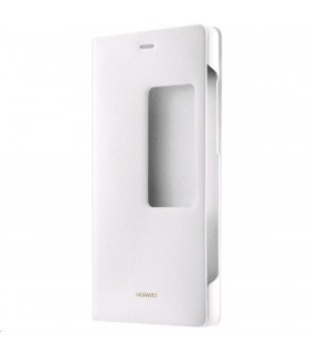 Funda piel tipo libro S-View original para Huawei P8 blanco