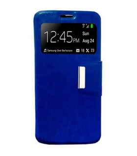 Funda tipo libro azul con ventana para Aquaris E5