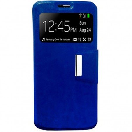 Funda tipo libro azul con ventana para Aquaris E5