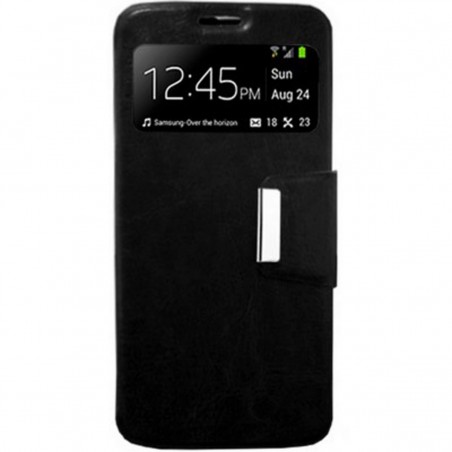 Funda tipo libro negra con ventana para Aquaris E5