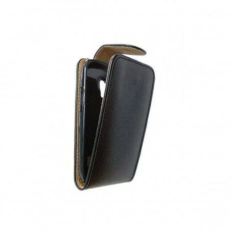 Funda de piel negra para Samsung Galaxy S3 mini
