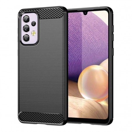 Funda Silicona Samsung Galaxy A33 5G Fibra de Carbono Negro