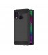 Funda silicona Samsung Galaxy A40 Inserciones simil a fibra de carbono negro