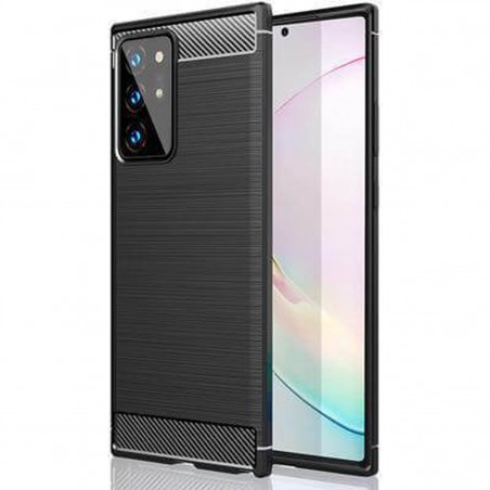 Funda Samsung Galaxy Note 20 con inserciones símil a fibra de carbono Negro