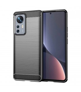 Coque Xiaomi 12 Lite Carbon Fiber Silicone Case Noir