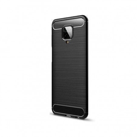 Funda silicona Xiaomi Note 9s/ Note 9 Pro con Inserciones símil a fibra de carbono negro