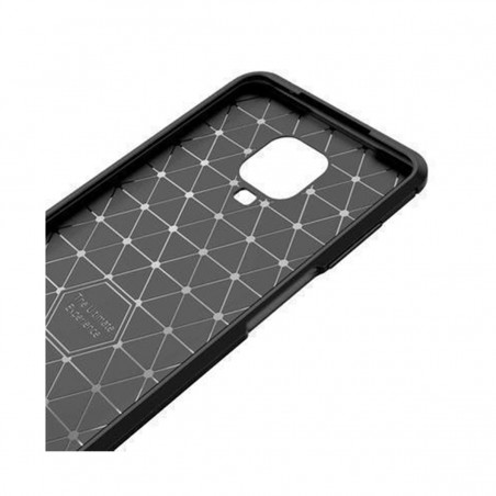 Funda silicona Xiaomi Note 9s/ Note 9 Pro con Inserciones símil a fibra de carbono negro