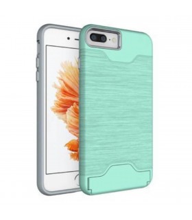 Carcasa con tarjetero y soporte turquesa para iPhone 7 Plus / 8 Plus
