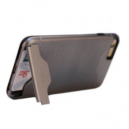 Carcasa con tarjetero y soporte plata para iPhone 7/8