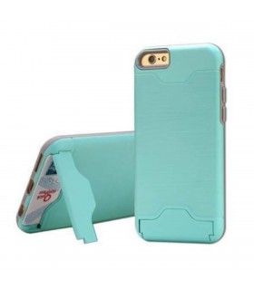 Carcasa con tarjetero y soporte turquesa para iPhone 7/8