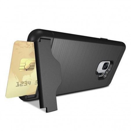 Funda negra con tarjetero y soporte para Samsung Galaxy S9