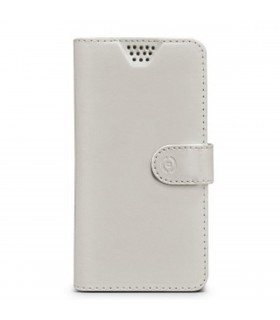 Funda Celly universal L tipo libro blanca