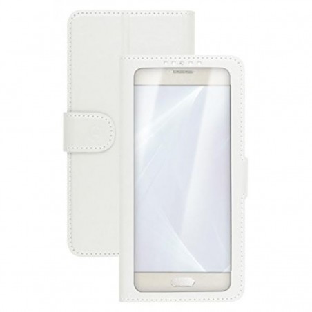 Funda Celly XXL con ventana blanca para móviles de 5,7"