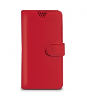 Funda Celly universal XXL tipo libro roja para móviles de 5,7"
