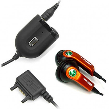 Auriculares Estéreo Sony Ericsson HPM-64D Orange con adaptador dual