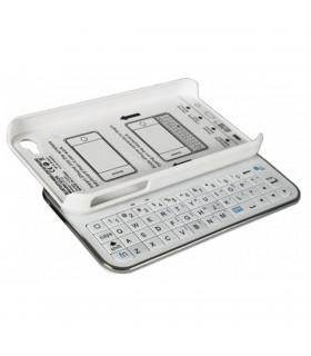 Funda con teclado Bluetooth blanca para iPhone 4 y 4S